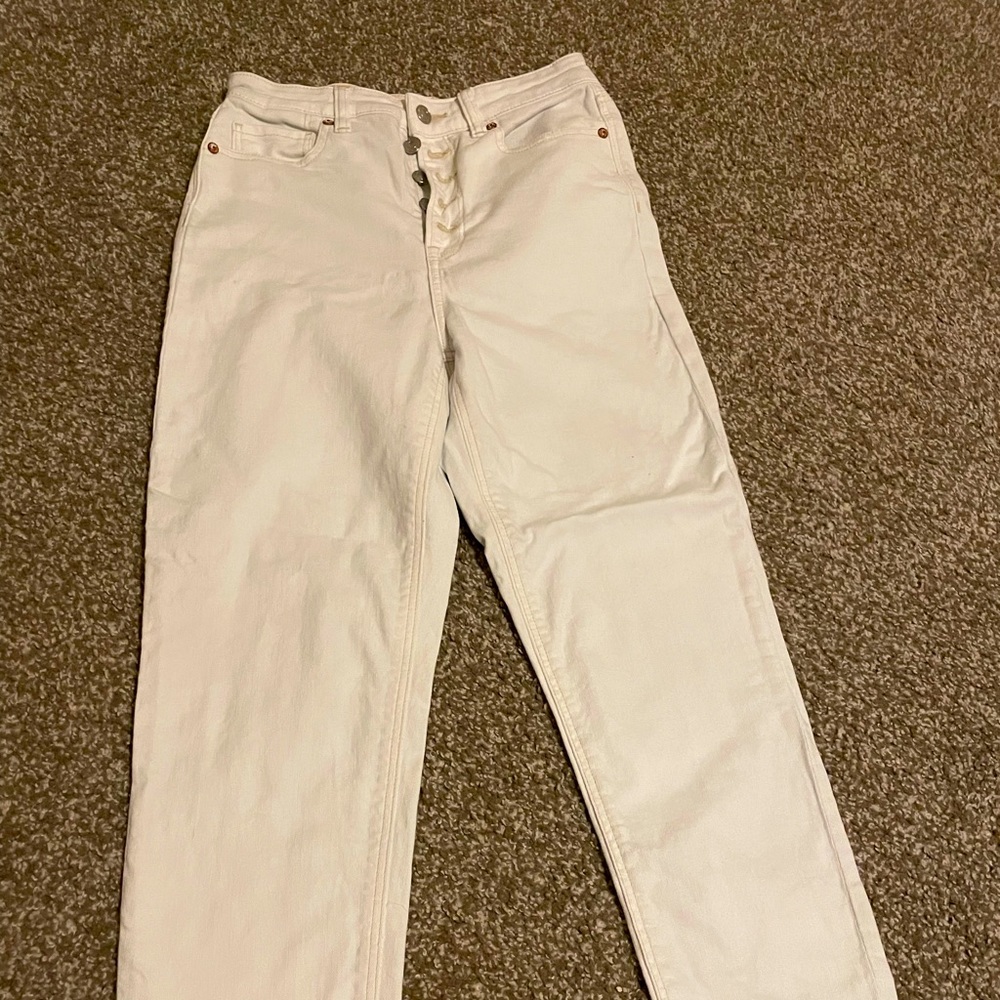 AE White Denim Button Front - High Waisted